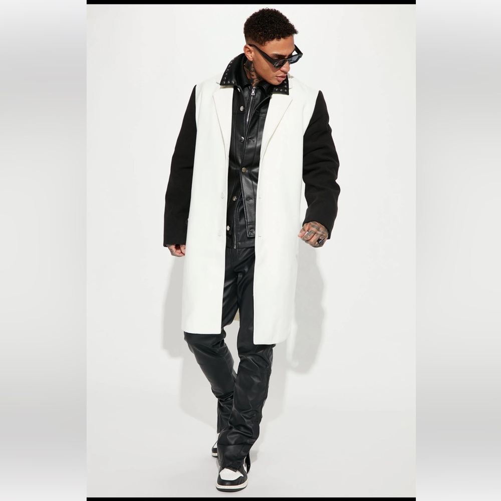 New NWT Fashion nova XL Cream Black Trench Coat